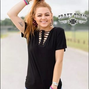 Flip it and Reverse It top by Crazy Train black